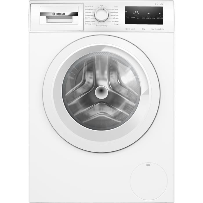 Lave-linge hublot BOSCH WAN28258FR SER4 - 8 kg - Induction - Fonction Vapeur - L60cm - 1400 trs/min - Classe A - Blanc