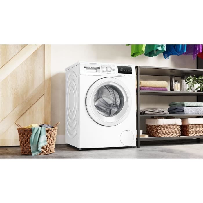 Lave-linge hublot BOSCH WAN28258FR SER4 - 8 kg - Induction - Fonction Vapeur - L60cm - 1400 trs/min - Classe A - Blanc