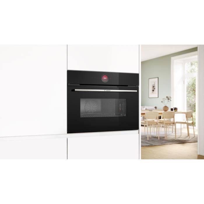 Four combiné micro-ondes Encastrable Softclose - BOSCH SER8 CMG7241B1 Noir - Vol four 45l - 16 modes cuissons - 455 x 594 x 548 mm