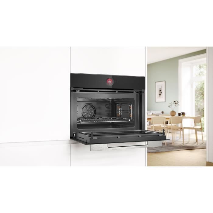 Four combiné micro-ondes Encastrable Softclose - BOSCH SER8 CMG7241B1 Noir - Vol four 45l - 16 modes cuissons - 455 x 594 x 548 mm