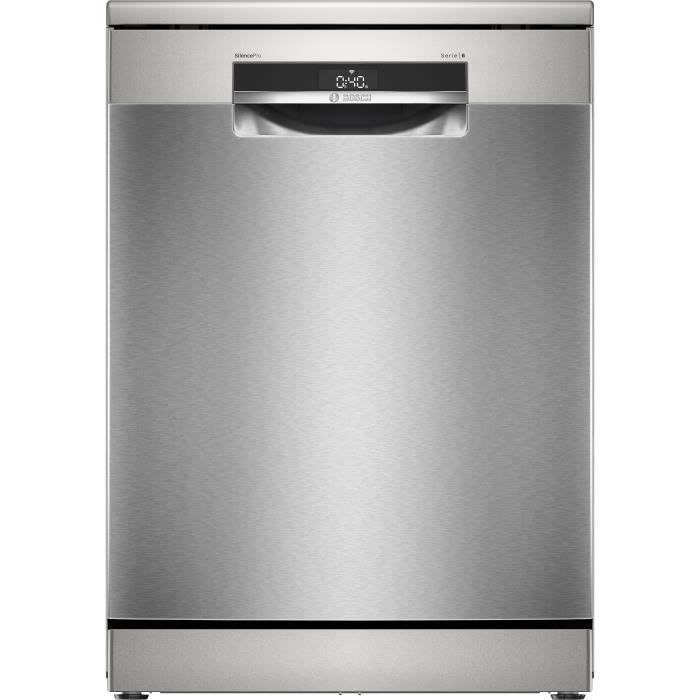 Lave-vaisselle pose libre BOSCH SMS6ZCI12E SER6 - 14 couverts - Induction - L60cm - 38dB - Classe C - Gris Inox