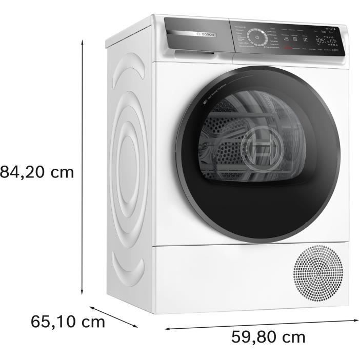 Seche-linge pompe a chaleur BOSCH WQB246C0FR SER8 - 9 kg - Induction - L60cm - Classe A+++ - Blanc