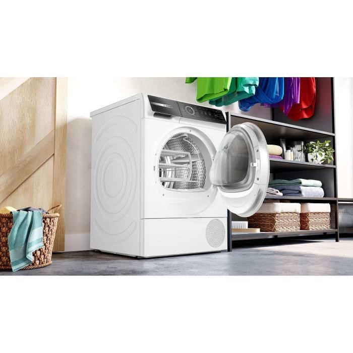 Seche-linge pompe a chaleur BOSCH WQB246C0FR SER8 - 9 kg - Induction - L60cm - Classe A+++ - Blanc