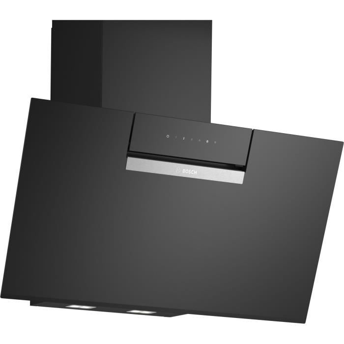 Hotte décor murale - inclinée verre -  BOSCH SER4 - DWK87FN60 Noir - Home Connect - L: 790 mm x P: 433 mm