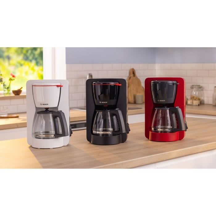 Cafetiere Filtre - BOSCH - TKA2M114 MyMoment - Rouge - Capacité 1,25L - verseuse verre - systeme anti-gouttes