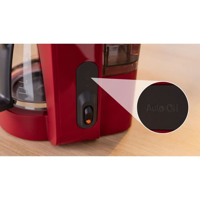 Cafetiere Filtre - BOSCH - TKA2M114 MyMoment - Rouge - Capacité 1,25L - verseuse verre - systeme anti-gouttes