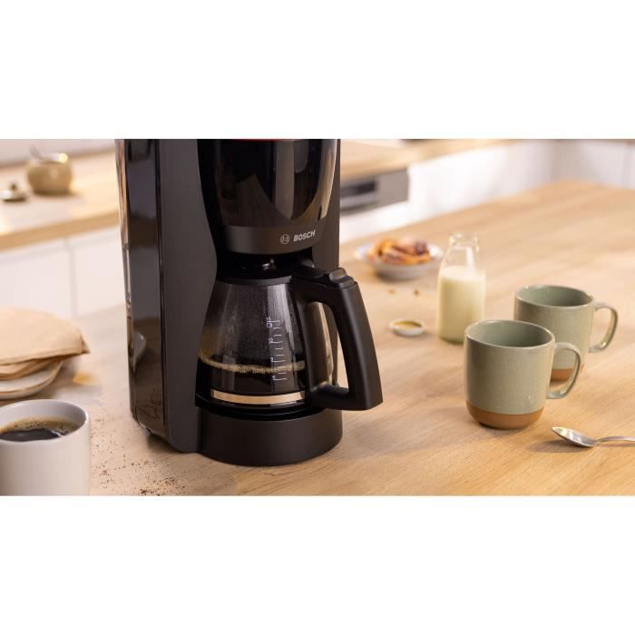 Cafetiere Filtre - BOSCH - TKA2M113 MyMoment - Noire - Capacité 1,25L - verseuse verre - systeme anti-gouttes