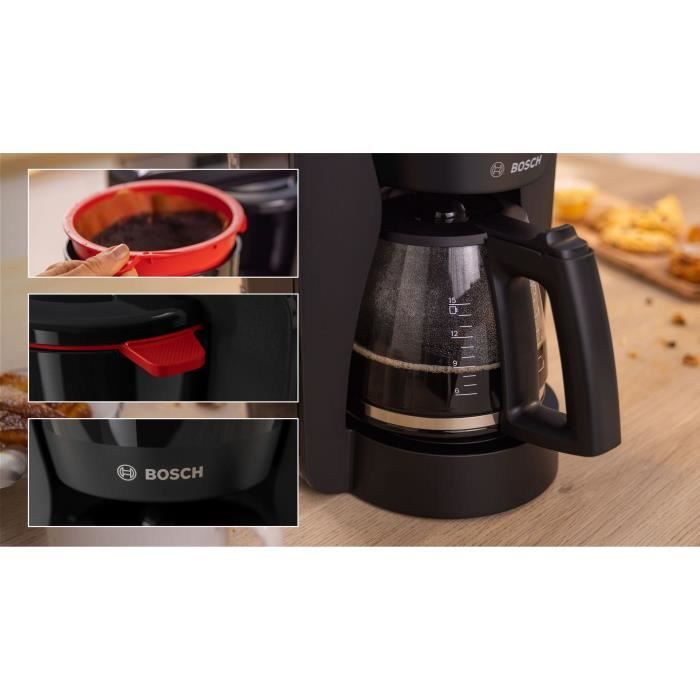 Cafetiere Filtre - BOSCH - TKA2M113 MyMoment - Noire - Capacité 1,25L - verseuse verre - systeme anti-gouttes