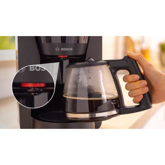 Cafetiere Filtre - BOSCH - TKA2M113 MyMoment - Noire - Capacité 1,25L - verseuse verre - systeme anti-gouttes