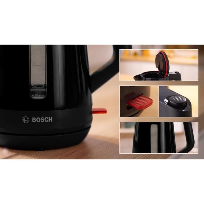 Bouilloire - BOSCH - TWK1M123 MyMoment - Noire - capacité 1,7L - base 360° - filtre anti-calcaire