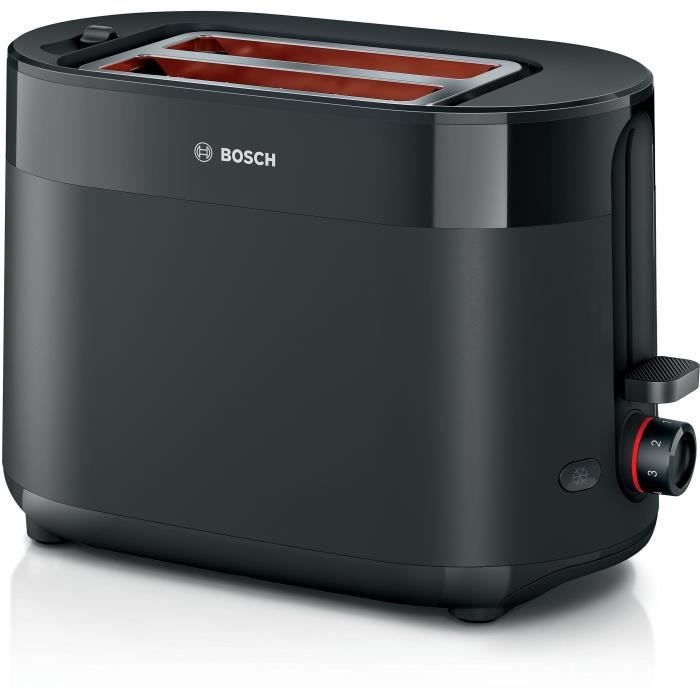 Toaster - BOSCH -  TAT2M123 MyMoment - Noir - 2 tranches - centrage automatique du pain - fonctions décongélation et réchauffage