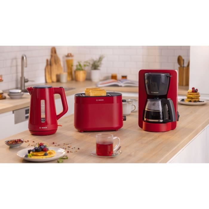 Bouilloire - BOSCH - TWK1M124 MyMoment - Rouge - capacité 1,7L - base 360° - filtre anti-calcaire