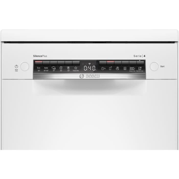 Lave-vaisselle pose-libre BOSCH SPS4EMW24E SER4 - 10 couverts - Induction - L45cm - 44 dB - Classe C - Blanc