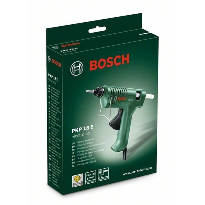 Pistolet a colle BOSCH - PKP 18 E - Electrique - 7 min - Vert et noir - 10 cm - 11 mm