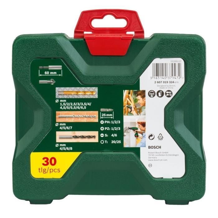 Coffret d'accessoires pour le perçage et le vissage X-Line (30 pcs) - BOSCH