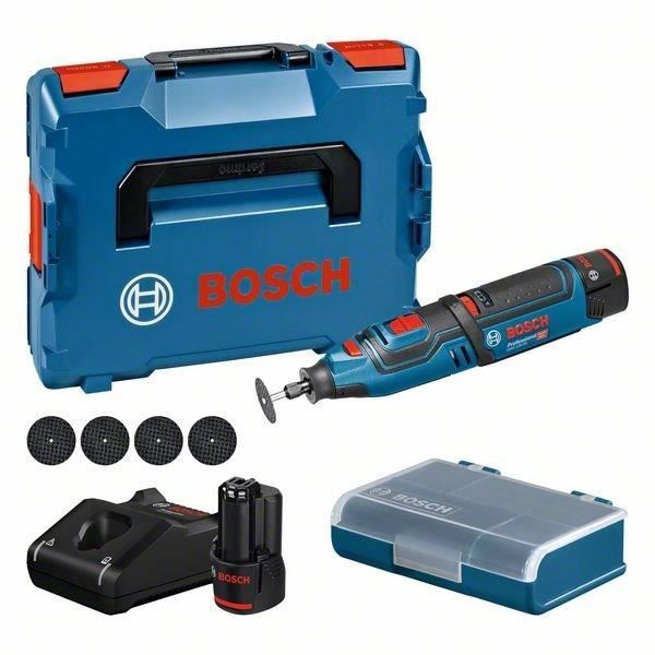 Outil rotatif Bosch Professional GRO 12V-35 + 2 batteries 2,0Ah + L-Boxx - 06019C5001