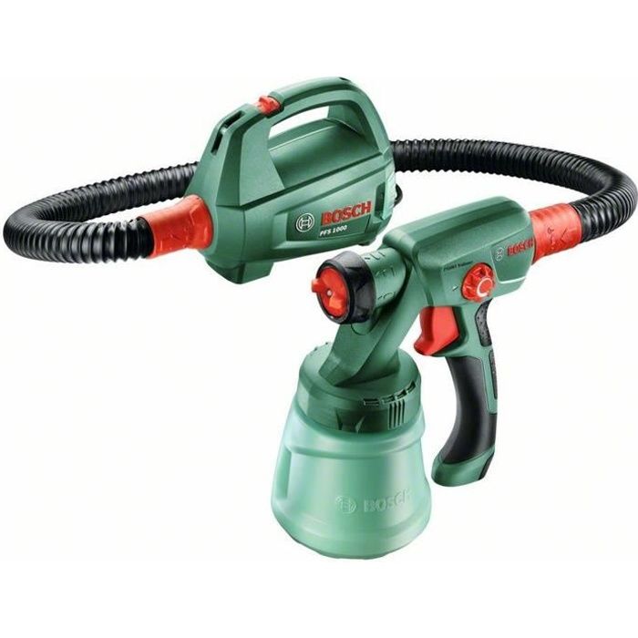 Pistolet a peinture Bosch - PFS 1000 - 410 W - Débit : 0 - 100 ml/min - Cuve : 800 ml - Flexible : 1,3 m