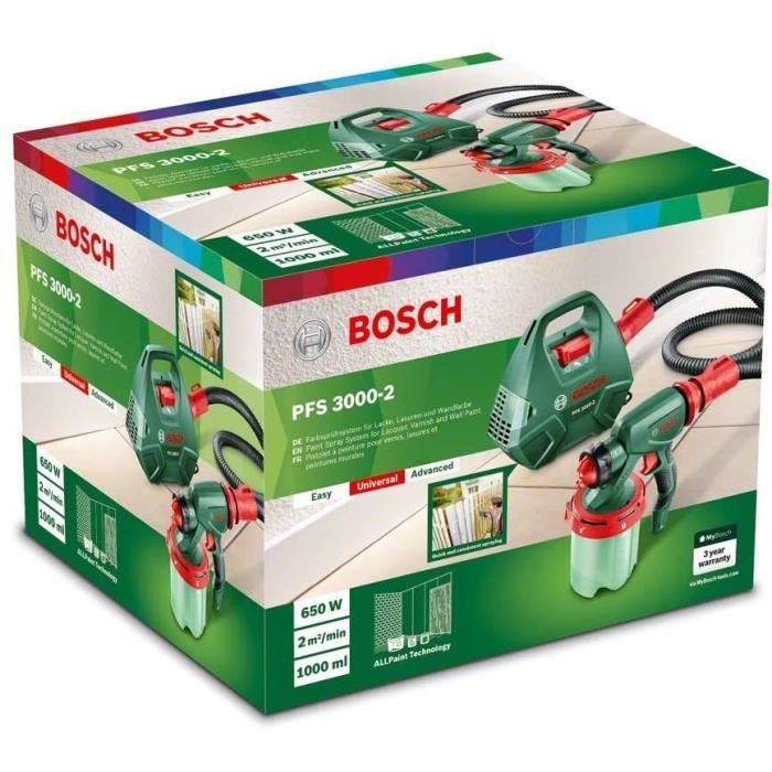 Pistolet a peinture BOSCH PFS 3000-2 650W - Basse pression - Pour intérieur et extérieur