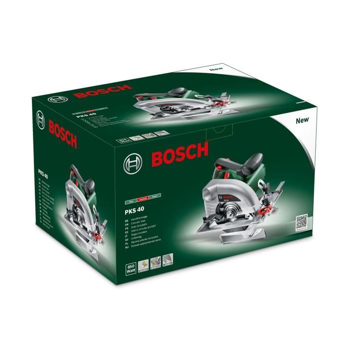 Scie circulaire BOSCH - PKS 40 - 850W - Coupe droite et en onglet jusqu'a 40mm de profondeur