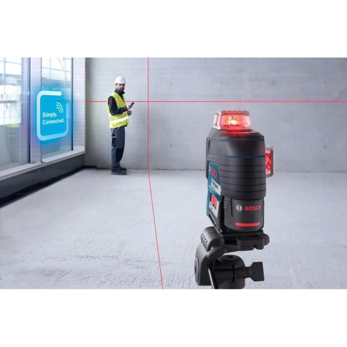 Laser ligne Bosch Professional GLL 3-80 C - Projette 3 lignes sur 360° + Trépied BT 150 (Version piles) - 0601063R01