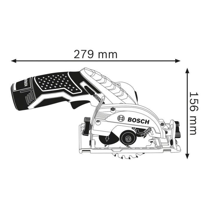 Scie circulaire Bosch Professional GKS 12V-26 + 2 batteries 3,0Ah + L-Boxx - 06016A1005