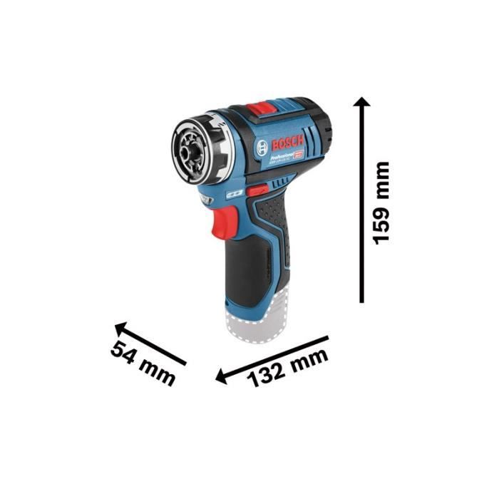 Perceuse-visseuse Bosch Professional GSR 12V-15 FC + 2 batteries 2,0Ah + Chargeur GAL 1230  - 06019F6006