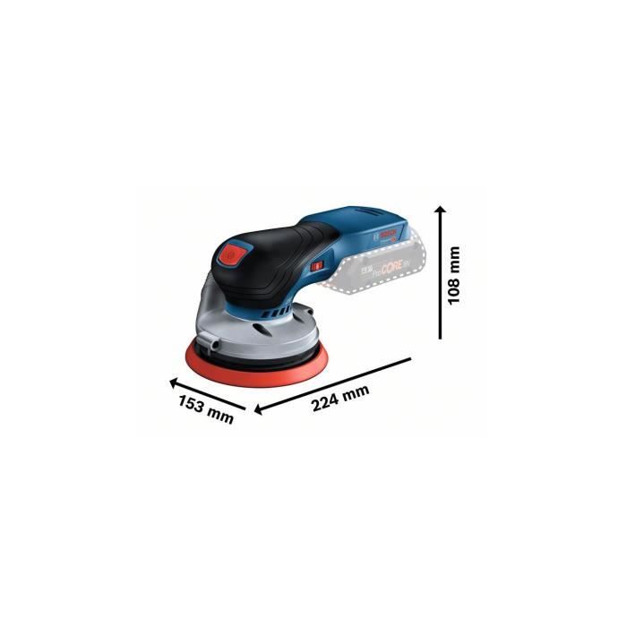 Ponceuse excentrique Bosch Professional GEX 18V-125 - Plateau de ponçage auto-agrippantde 125 mm - Sans batterie - 0601372201