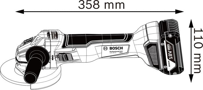 Meuleuse angulaire Bosch Professional GWS 18V-10 + 2 batteries 4,0Ah + chargeur GAL 18V-40 + L-BOXX - 06019J4007