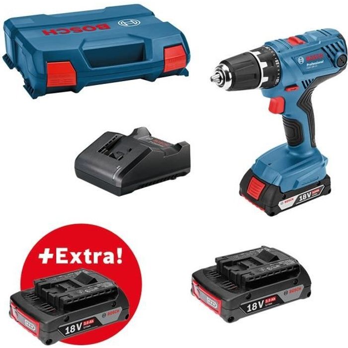 Perceuse-visseuse Bosch Professional GSR 18V-21 + 3 batteries 2,0Ah + chargeur GAL 18V-20  - 0615990L88