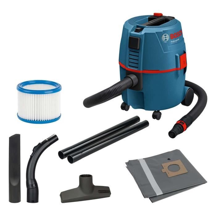 Aspirateur Bosch Professional GAS 20 L SFC, aspire eau et poussiere, 1200W, nettoyage filtre semi-automatique (carton) - 060197B1W0