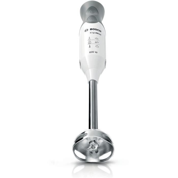 Mixeur plongeant BOSCH MSM66150 ERGOMIXX - Pied inox amovible, 600W, 12 vitesses + turbo