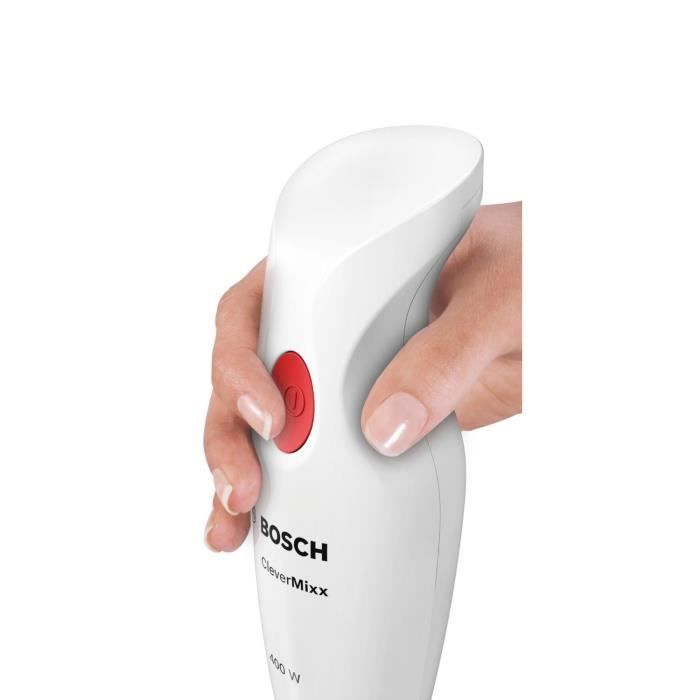 Mixeur plongeant BOSCH MSM14100 CLEVERMIXX - 400W, 1 vitesse, pied plastique, bol mixeur, poignée ergonomique