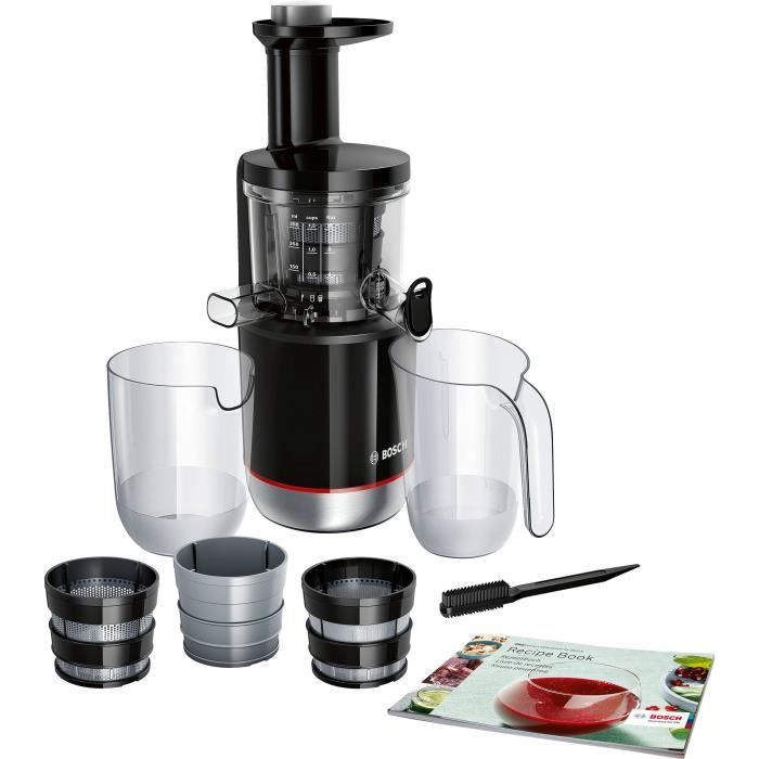 Extracteur de jus - BOSCH - MESM731M VitaExtract - Noir/inox - 150 W - 1 vitesse + reverse - syst. de sécurité sur le couvercle