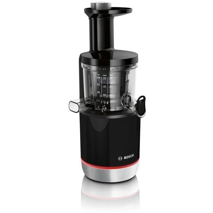 Extracteur de jus - BOSCH - MESM731M VitaExtract - Noir/inox - 150 W - 1 vitesse + reverse - syst. de sécurité sur le couvercle