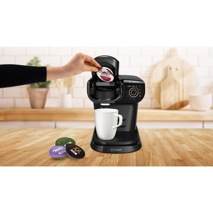 Cafetiere Tassimo - BOSCH TAS6502 - Noir - Espresso - Réservoir d'eau amovible - Pose libre