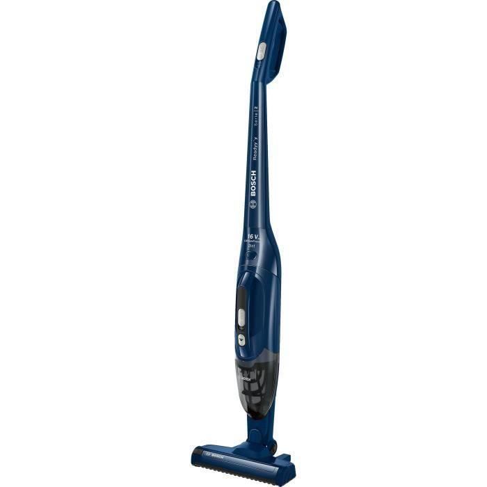 BOSCH BCHF216S - Aspirateur balai sans fil 2en1 - Autonomie 40min - Capacité du bac : 0,4L - 2 vitesses - Bleu foncé