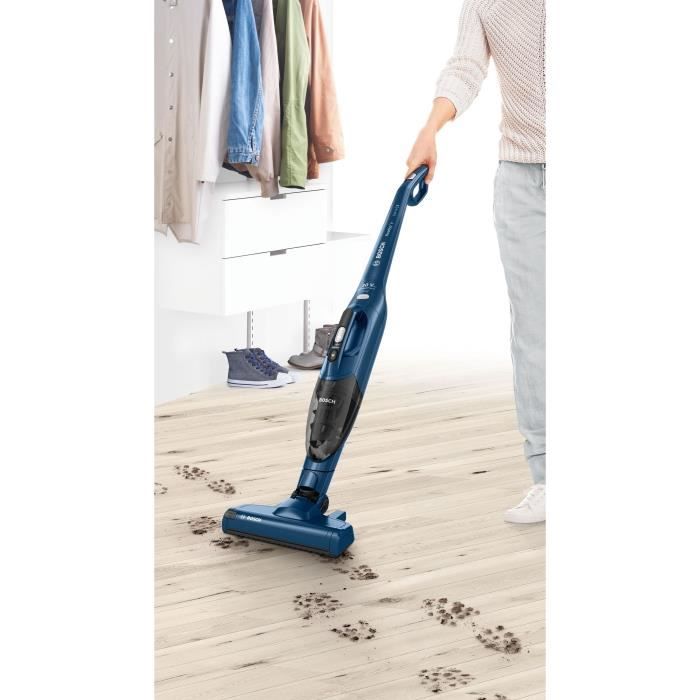 BOSCH BCHF2MX20 - Aspirateur balai sans fil Readyy'y 2en1 - 20 V max. - 44 mn d'autonomie -  2 vitesses - bac 400 ml - Bleu