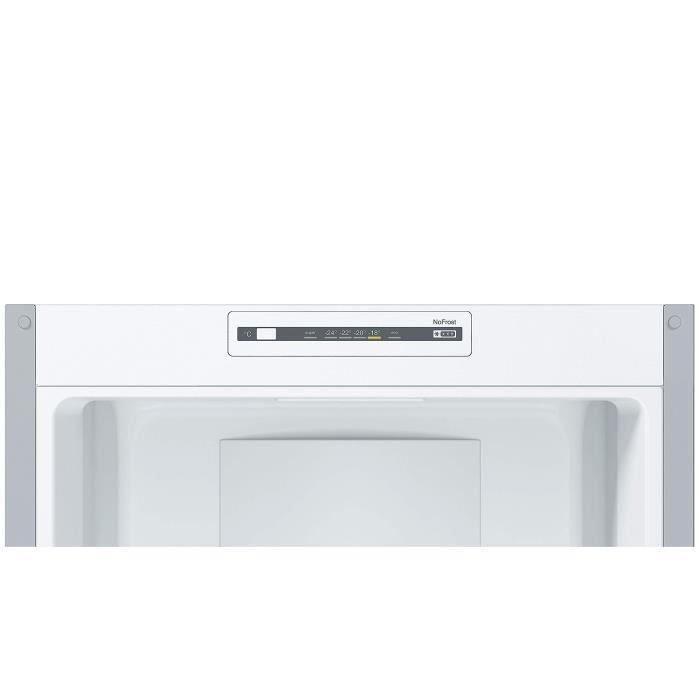 BOSCH KGN36NLEA - Réfrigérateur congélateur bas - 302L (215L + 87L) - Froid NoFrost multiairflow - L 60 x H186cm - Portes inox