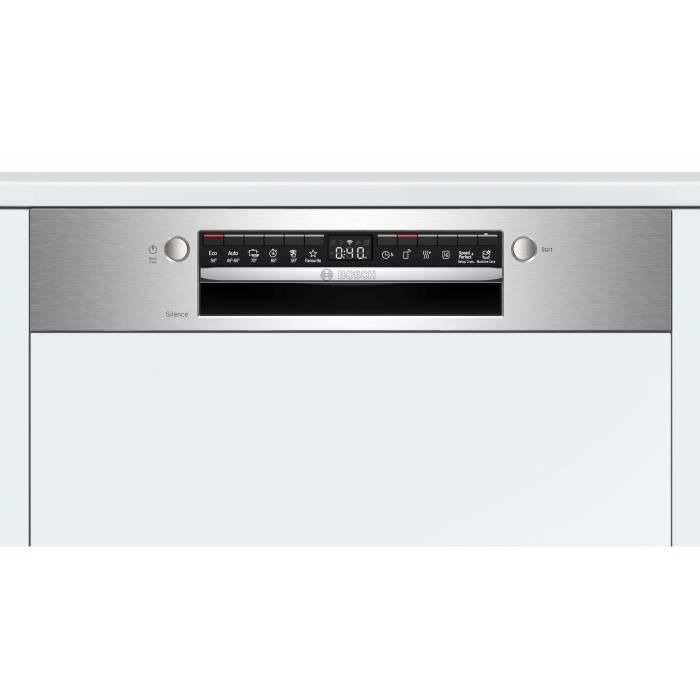 Lave-vaisselle intégrable BOSCH SMI4HTS31E SER4 - 12 couverts - Induction - L60cm - Home Connect - 46dB - Bandeau inox