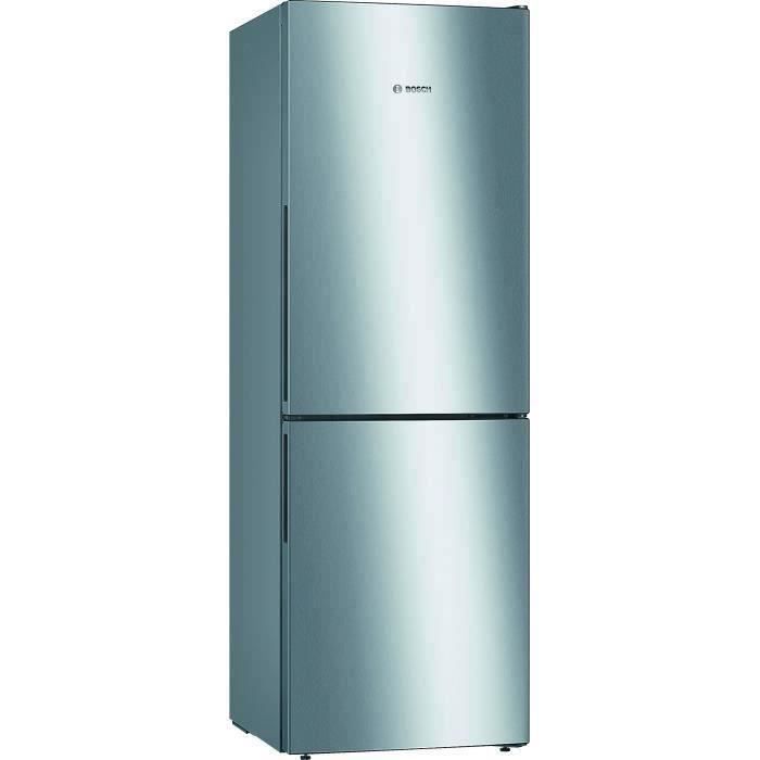 BOSCH KGV33VLEAS - Réfrigérateur congélateur bas - 288L (194+94) - Froid brassé - L 60cm x H 176cm - Inox