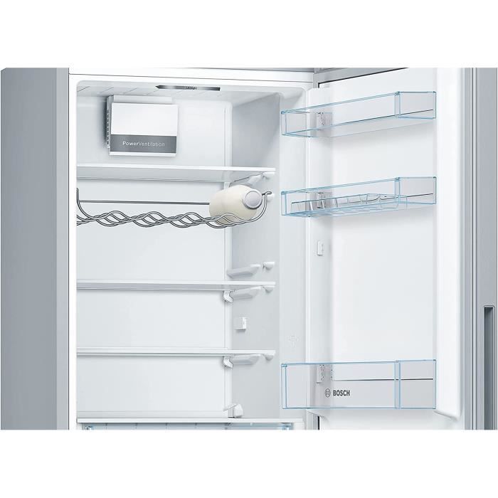 BOSCH KGV36VLEAS - Réfrigérateur congélateur bas-307 L (213+94 L)-Froid brassé - L 60 x H 186 cm - Inox