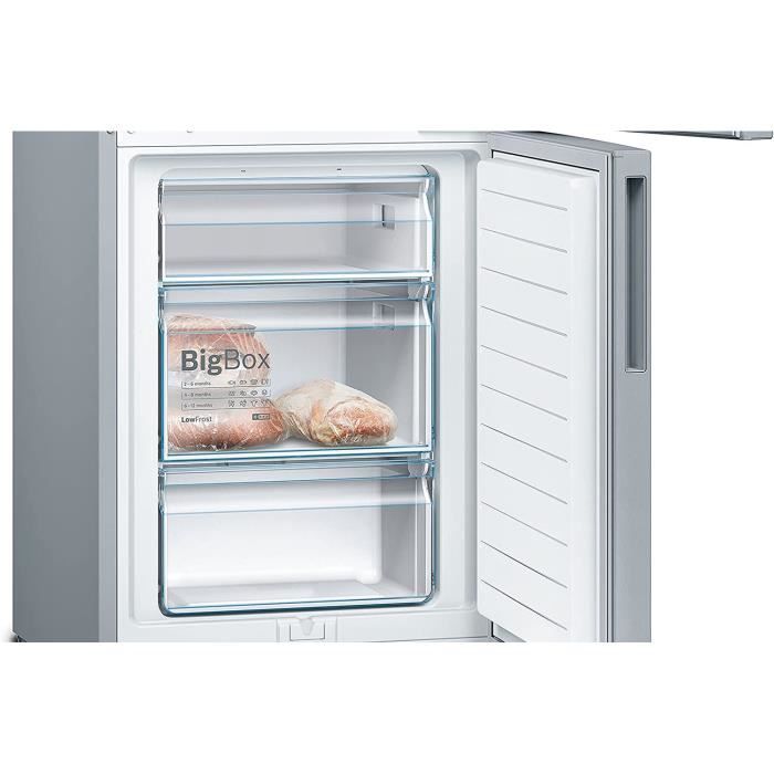 BOSCH KGV36VLEAS - Réfrigérateur congélateur bas-307 L (213+94 L)-Froid brassé - L 60 x H 186 cm - Inox