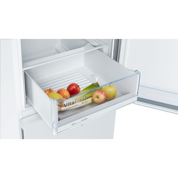 Réfrigérateur combiné pose-libre - BOSCH KGV36VWEAS SER4 - 2 portes - 308 L - H186XL60XP65 cm - Blanc