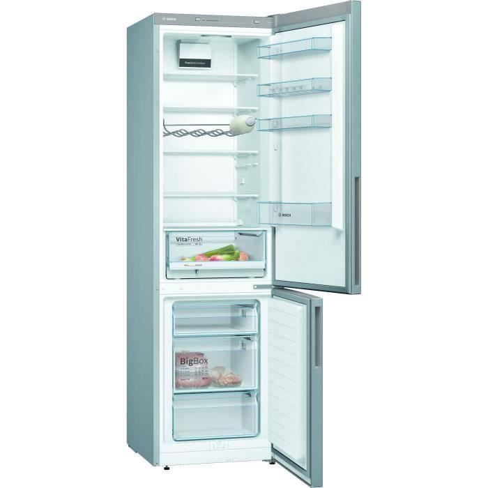 BOSCH KGV39VLEAS - Réfrigérateur congélateur bas - 344L (250+94) - Froid brassé - L 60cm x H 201cm - Inox