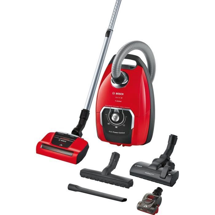 Aspirateur avec sac BOSCH GL80 ProAnimal Rouge -BOSCH BGB8PET1 - 650 Watt - 74 dB - Capacité : 5L