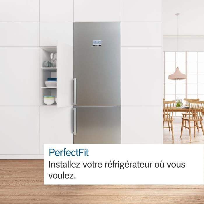 Réfrigérateur combiné pose-libre BOSCH - SER4 - Inox look - Vol.total: 368L - No Frost