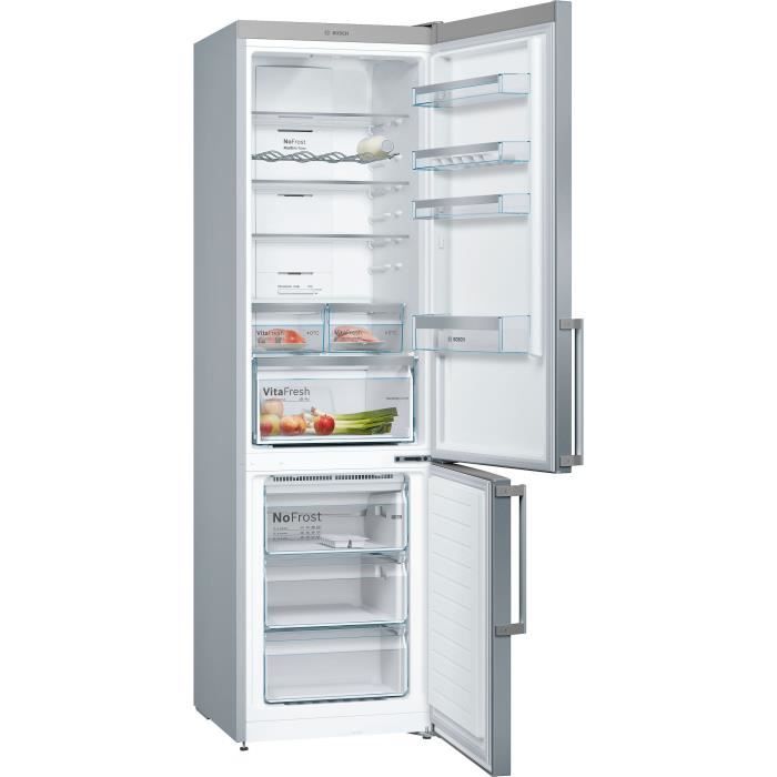 Réfrigérateur combiné pose-libre BOSCH - SER4 - Inox look - Vol.total: 368L - No Frost