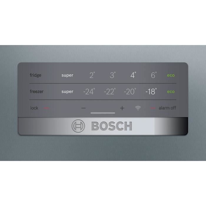 Réfrigérateur combiné pose-libre BOSCH - SER4 - Inox look - Vol.total: 368L - No Frost