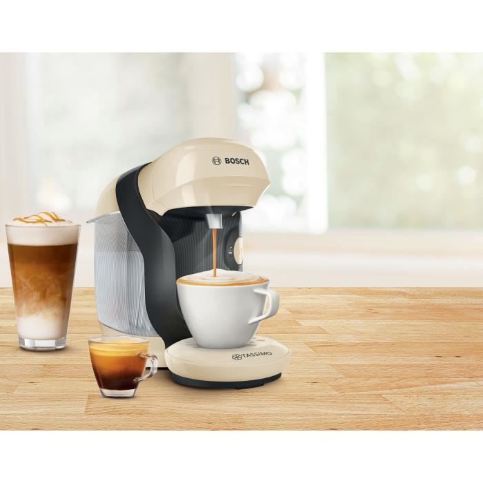 Machine a café multi-boissons compacte Tassimo Style - BOSCH TAS1107 - Coloris Vanille - 40 boissons - 0,7l - 1400W