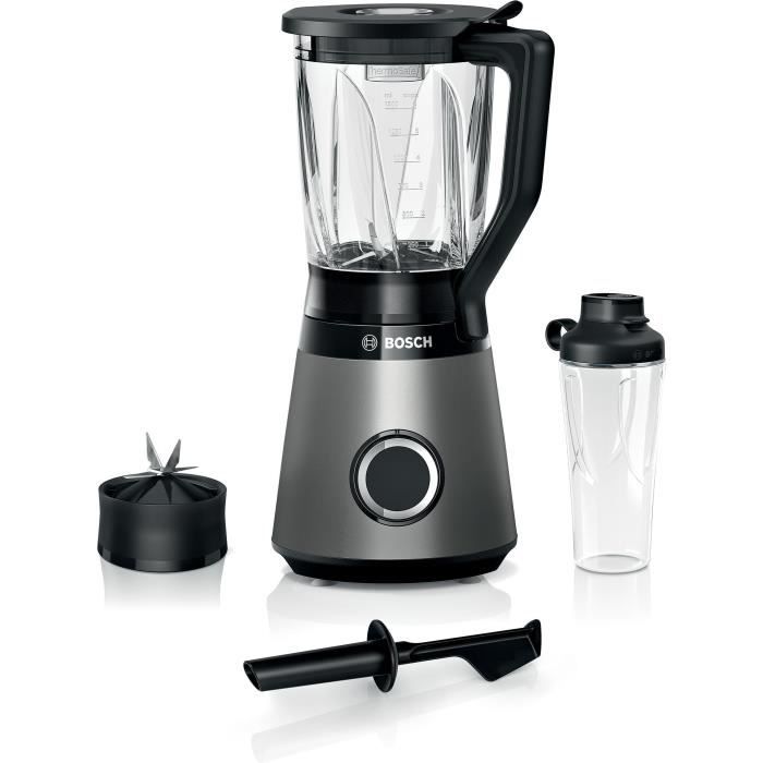 BOSCH Blender VitaPower Revetement métallique - 1200W - 30.000 trs/min - 2 vitesses + turbo - Bol mixeur 2 L - 4 lames amovibles